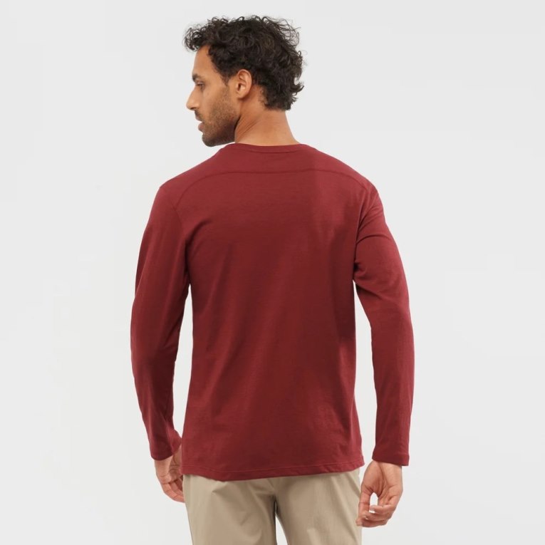 Red Salomon Essential Long Sleeve Men's T-Shirts | IE BL8072